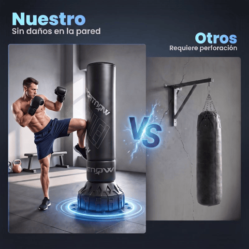 SPORTNOW Saco de Boxe de Pé para Adultos 180 cm, com 20 Ventosas, Luvas e Base Enchível 120 kg Areia70 kg Água, para Kickboxing, MMA e Muay Thai