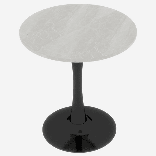 Mesa de centro 70 cm - estilo moderno de meados do século, tampo redondo em mármore - PretoBranco Mesa de centro 70 cm - estilo moderno de meados do século, tampo redondo em mármore - PretoBranco