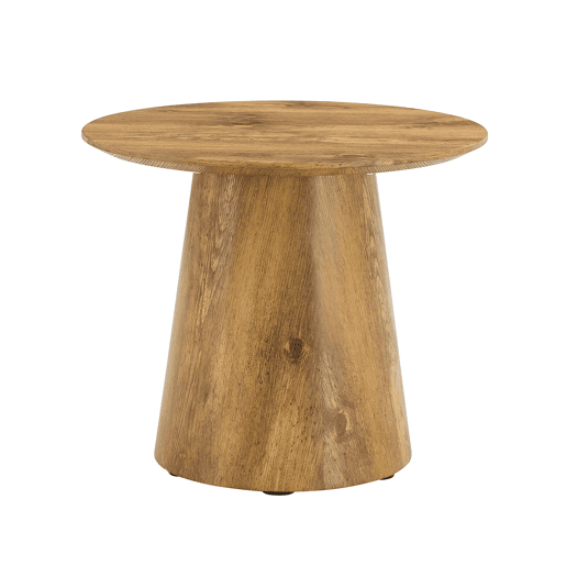 Mesa de centro redonda 50x48 cm - MDF com acabamento em madeira, ideal para sala de estar e varanda - Natural Mesa de centro redonda 50x48 cm - MDF com acabamento em madeira, ideal para sala de estar e varanda - Natural