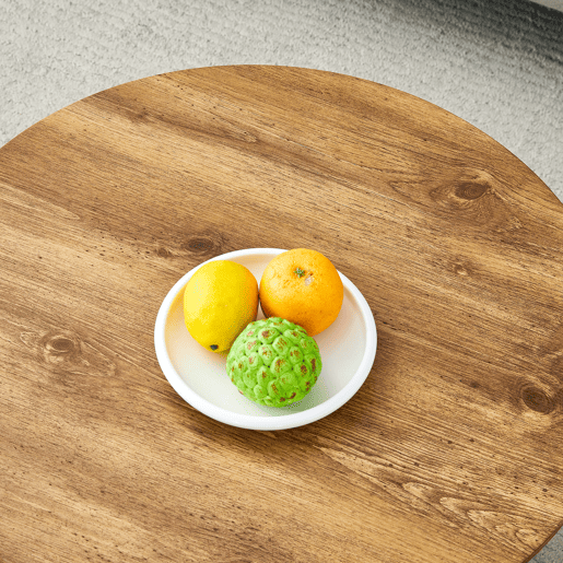 Mesa de centro redonda 50x48 cm - MDF com acabamento em madeira, ideal para sala de estar e varanda - Natural Mesa de centro redonda 50x48 cm - MDF com acabamento em madeira, ideal para sala de estar e varanda - Natural