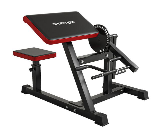 Sportnow máquina de bíceps y tríceps 2 en 1, banco de curl de predicador con asiento ajustable en altura, máquina de curl de bíceps y extensión de tríceps para entrenamiento en gimnasio, casa