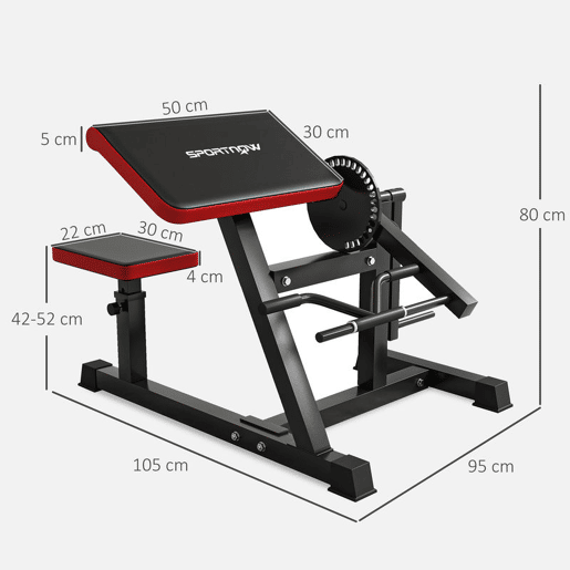 SPORTNOW Máquina de Bíceps e Tríceps 2 em 1, Banco Scott com Assento Regulável em Altura para Treino em Casa e Ginásio SPORTNOW Máquina de Bíceps e Tríceps 2 em 1, Banco Scott com Assento Regulável em Altura para Treino em Casa e Ginásio