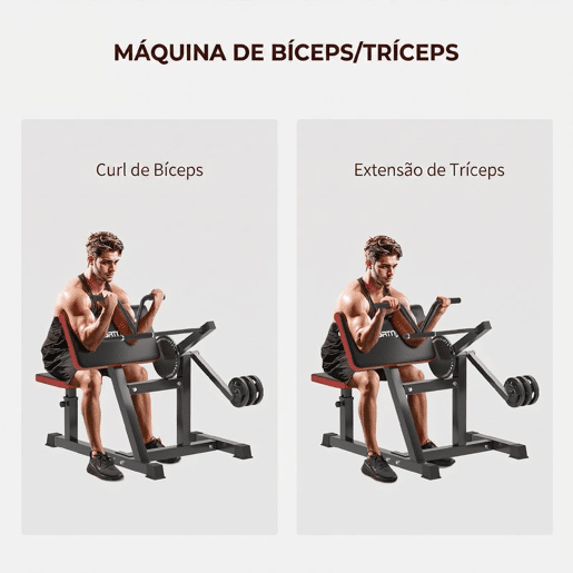 SPORTNOW Máquina de Bíceps e Tríceps 2 em 1, Banco Scott com Assento Regulável em Altura para Treino em Casa e Ginásio SPORTNOW Máquina de Bíceps e Tríceps 2 em 1, Banco Scott com Assento Regulável em Altura para Treino em Casa e Ginásio