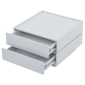 Mesa de centro quadrada com rotação de 360° - com 2 gavetas - 60x60x38 cm - Branco