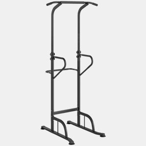 HOMCOM Barra de Exercícios com Altura Regulável 180-212 cm, Estação de Fundos Resistente para Ginásio em Casa, Máquina Multifuncional, para Treino de Força, Suporta até 120 kg