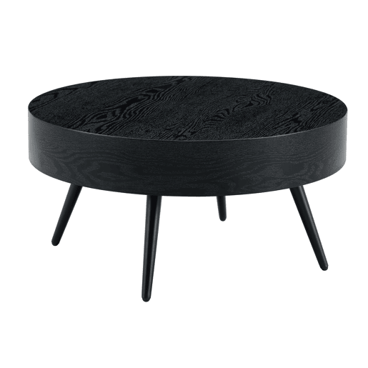 Mesa de café redonda 70 cm - Design minimalista, pernas de metal - Preto Mesa de café redonda 70 cm - Design minimalista, pernas de metal - Preto