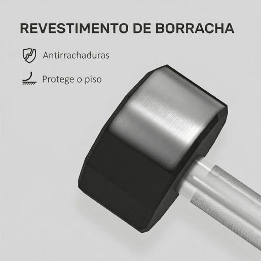 SPORTNOW Conjunto de Halteres Dodecagonais 2 x 10 kg em Metal com Revestimento em Borracha e Pegas Antiderrapantes Preto SPORTNOW Conjunto de Halteres Dodecagonais 2 x 10 kg em Metal com Revestimento em Borracha e Pegas Antiderrapantes Preto