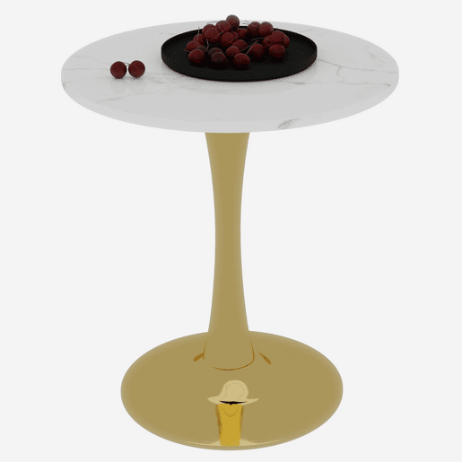 Mesa de centro 70 cm - estilo mid-century, mármore redondo, para 2-4 pessoas - douradobranco Mesa de centro 70 cm - estilo mid-century, mármore redondo, para 2-4 pessoas - douradobranco