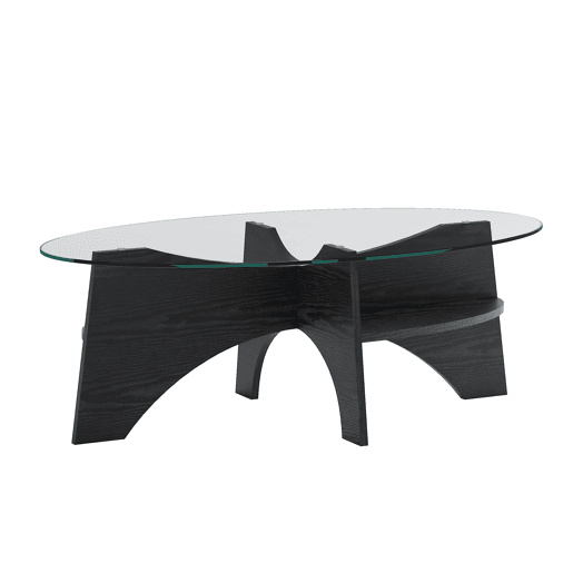 Mesa auxiliar oval 105x60 cm - design multifuncional, estrutura em MDF preto - Preto Mesa auxiliar oval 105x60 cm - design multifuncional, estrutura em MDF preto - Preto