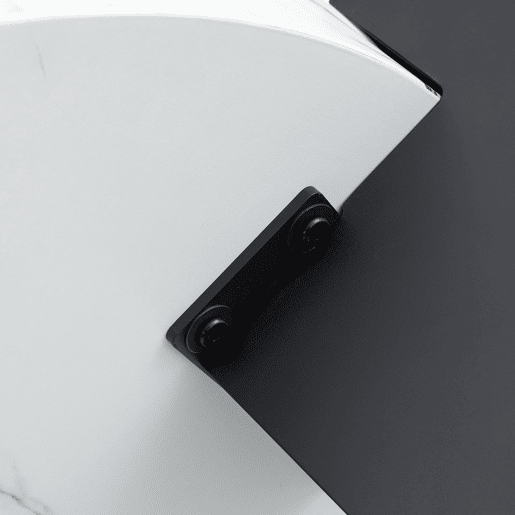 Mesa auxiliar redonda - 2 níveis, vidro cinzento e MDF preto, tampo com efeito mármore - Branco+Preto Mesa auxiliar redonda - 2 níveis, vidro cinzento e MDF preto, tampo com efeito mármore - Branco+Preto