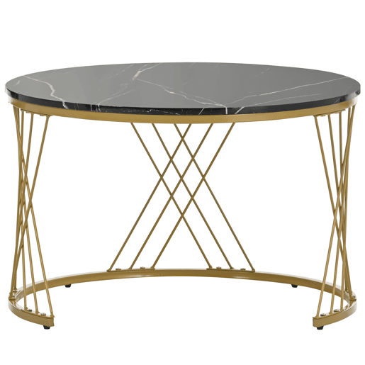 Mesa de centro 100x50x36cm - LED, alto brilho, gaveta e prateleiras laterais - Preto