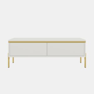 Mesa de centro 100x50x36 cm - moderna, multifuncional, alto brilho - branca