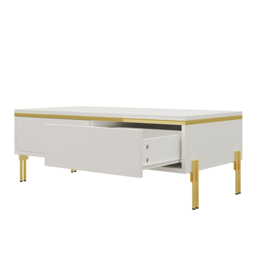 Mesa de centro 100x50x36 cm - moderna, multifuncional, alto brilho - branca Mesa de centro 100x50x36 cm - moderna, multifuncional, alto brilho - branca