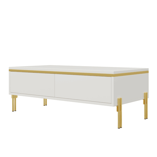 Mesa de centro 100x50x36 cm - moderna, multifuncional, alto brilho - branca Mesa de centro 100x50x36 cm - moderna, multifuncional, alto brilho - branca
