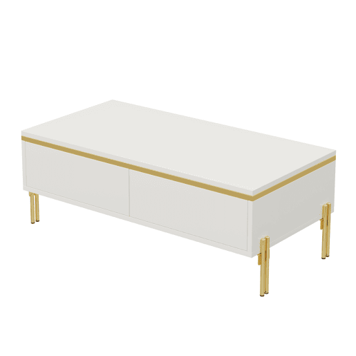 Mesa de centro 100x50x36 cm - moderna, multifuncional, alto brilho - branca Mesa de centro 100x50x36 cm - moderna, multifuncional, alto brilho - branca