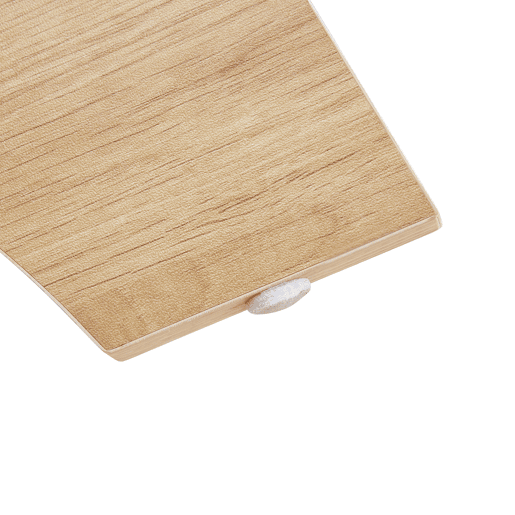 Mesa de centro redonda Ø80 cm - vidro transparente, estrutura em MDF em madeira natural