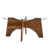Mesa auxiliar redonda 80 cm - design multifuncional, estrutura em MDF estilo nogal - Nogal