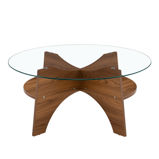Mesa auxiliar redonda 80 cm - design multifuncional, estrutura em MDF estilo nogal - Nogal Mesa auxiliar redonda 80 cm - design multifuncional, estrutura em MDF estilo nogal - Nogal