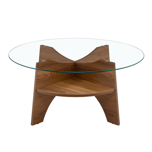 Mesa auxiliar redonda 80 cm - design multifuncional, estrutura em MDF estilo nogal - Nogal Mesa auxiliar redonda 80 cm - design multifuncional, estrutura em MDF estilo nogal - Nogal