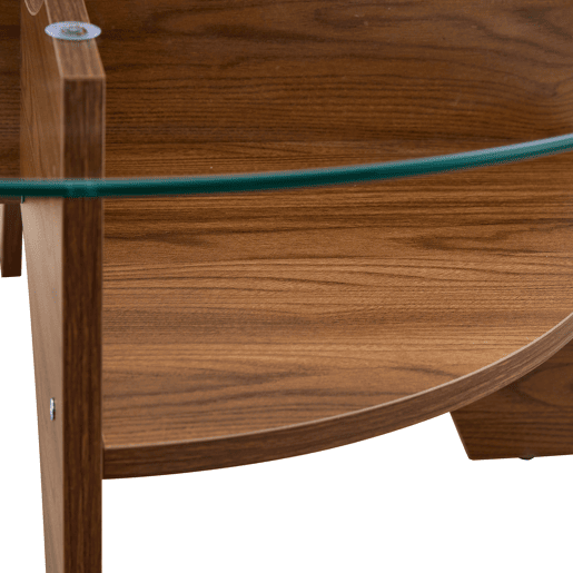 Mesa auxiliar redonda 80 cm - design multifuncional, estrutura em MDF estilo nogal - Nogal Mesa auxiliar redonda 80 cm - design multifuncional, estrutura em MDF estilo nogal - Nogal