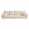 Sofá modular de 4 lugares, 250 cm u2013 veludo cotelê, pufe flexível e pés de ferro de 20 cm u2013 bege claro