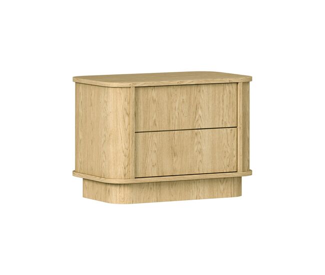 Mesita de noche Halina de madera con 2 cajones