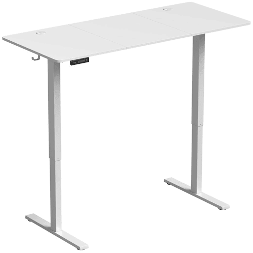 HOMCOM Secretária Elevatória Elétrica 140x60 cm, Mesa Regulável em Altura com 3 Memórias, Ecrã LED, 2 Passa-cabos e Ganchos, Branco HOMCOM Secretária Elevatória Elétrica 140x60 cm, Mesa Regulável em Altura com 3 Memórias, Ecrã LED, 2 Passa-cabos e Ganchos, Branco