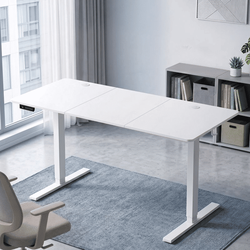 HOMCOM Secretária Elevatória Elétrica 140x60 cm, Mesa Regulável em Altura com 3 Memórias, Ecrã LED, 2 Passa-cabos e Ganchos, Branco HOMCOM Secretária Elevatória Elétrica 140x60 cm, Mesa Regulável em Altura com 3 Memórias, Ecrã LED, 2 Passa-cabos e Ganchos, Branco