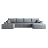 Sofá modular de canto de 340 cm - chaise longue em L, 4 lugares, assento profundo - Cinzento