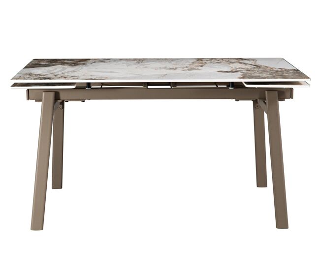 Mesa de comedor extensible 140/200 × 80, tablero de cerámica