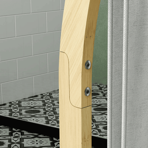 HOMCOM Toalheiro de Pé em Bambu com 3 Barras e Prateleira, para Casa de Banho e Lavandaria, 50x29x84 cm, Natural
