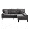 Sofá de canto modular de 3 lugares, 195 cm u2013 chenilla, com chaise longue e pufe móvel u2013 cinzento antigo