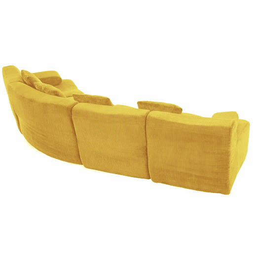 Sofá modular de 4 lugares u2013 veludo cotelê, módulos combináveis e capacidade de carga de 400 kg u2013 amarelo brilhante Sofá modular de 4 lugares u2013 veludo cotelê, módulos combináveis e capacidade de carga de 400 kg u2013 amarelo brilhante
