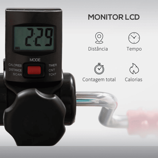 HOMCOM Pedais Estáticos para Idosos, Exercitador de Pernas e Braços, Altura Ajustável 75-97 cm, Largura Regulável 44-56 cm, com Ecrã LCD e Rolo de Massagem para Pés HOMCOM Pedais Estáticos para Idosos, Exercitador de Pernas e Braços, Altura Ajustável 75-97 cm, Largura Regulável 44-56 cm, com Ecrã LCD e Rolo de Massagem para Pés