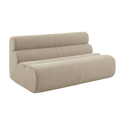 Sofá modular em bouclé embalado a vácuo, 2 lugares, Nova bouclé, Bege, 162x99x75 cm Sofá modular em bouclé embalado a vácuo, 2 lugares, Nova bouclé, Bege, 162x99x75 cm