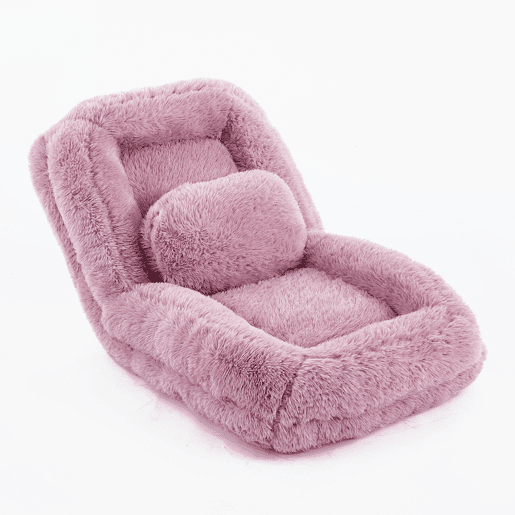 Sofá-cama tipo humano com 5 posições - ajustável, para jogos, meditação e relaxamento, tecido felpudo - Rosa Sofá-cama tipo humano com 5 posições - ajustável, para jogos, meditação e relaxamento, tecido felpudo - Rosa
