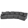 Sofá modular de 4 lugares u2013 módulos combináveis em veludo, sem montagem e com capacidade de carga de 400 kg u2013 cinzento escuro
