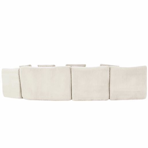 Sofá modular de 4 lugares u2013 módulos combináveis em veludo cotelê, de alta resiliência e com capacidade para 400 kg u2013 bege claro Sofá modular de 4 lugares u2013 módulos combináveis em veludo cotelê, de alta resiliência e com capacidade para 400 kg u2013 bege claro