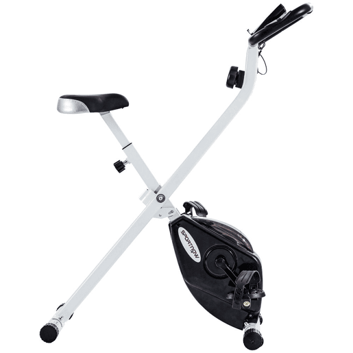 SPORTNOW Bicicleta Estática Dobrável Silenciosa com 8 Níveis de Resistência Magnética, Monitor LCD, Assento Ajustável, Roda de Inércia, Sensor de Pulsação, Suporte para Telemóvel e Rodas, Branca SPORTNOW Bicicleta Estática Dobrável Silenciosa com 8 Níveis de Resistência Magnética, Monitor LCD, Assento Ajustável, Roda de Inércia, Sensor de Pulsação, Suporte para Telemóvel e Rodas, Branca