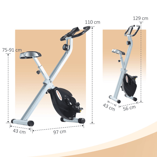 SPORTNOW Bicicleta Estática Dobrável Silenciosa com 8 Níveis de Resistência Magnética, Monitor LCD, Assento Ajustável, Roda de Inércia, Sensor de Pulsação, Suporte para Telemóvel e Rodas, Branca SPORTNOW Bicicleta Estática Dobrável Silenciosa com 8 Níveis de Resistência Magnética, Monitor LCD, Assento Ajustável, Roda de Inércia, Sensor de Pulsação, Suporte para Telemóvel e Rodas, Branca