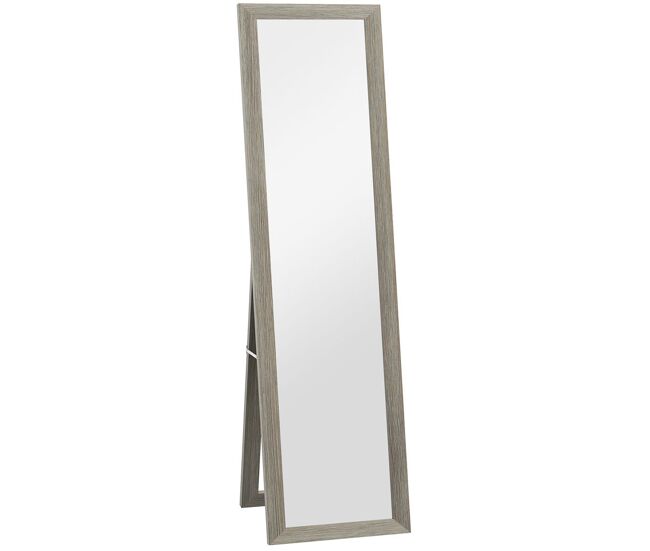 Homcom espejo de pie cuerpo entero 157x37 cm, espejo de cuerpo entero con soporte, 3 formas de uso, independiente, montaje pared y apoyado, para salón