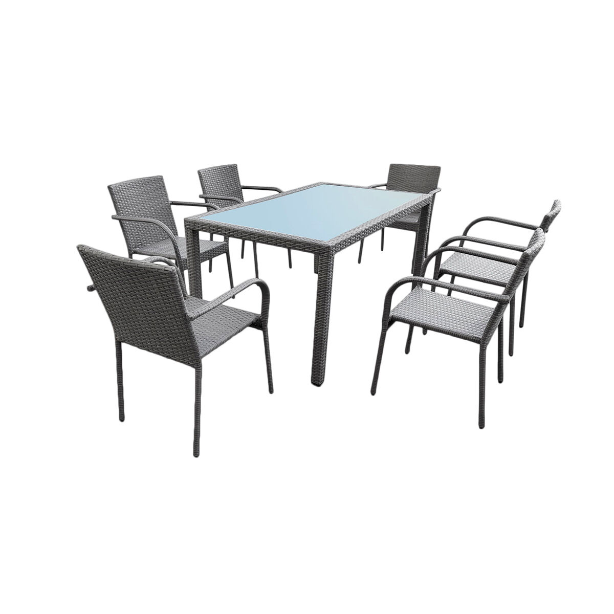 Conjunto de mesa y sillas de jardín 6 plazas rio grey