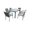 Conjunto de mesa e cadeiras de jardim de 6 lugares Rio Grey