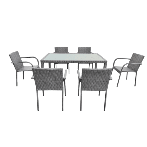 Conjunto de mesa e cadeiras de jardim de 6 lugares Rio Grey Conjunto de mesa e cadeiras de jardim de 6 lugares Rio Grey