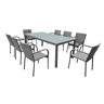 Conjunto de mesa e cadeiras de jardim de 8 lugares Rio Grey