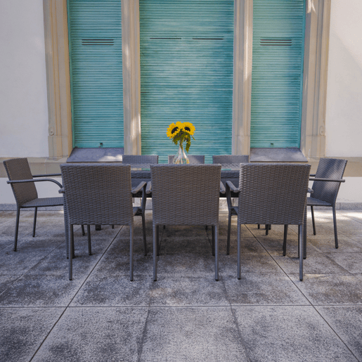 Conjunto de mesa e cadeiras de jardim de 8 lugares Rio Grey Conjunto de mesa e cadeiras de jardim de 8 lugares Rio Grey