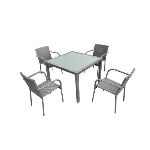 Conjunto de mesa e cadeiras de jardim 4 pessoas Rio Cinzento Conjunto de mesa e cadeiras de jardim 4 pessoas Rio Cinzento