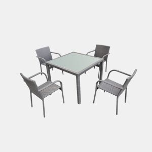 Conjunto de mesa e cadeiras de jardim 4 pessoas Rio Cinzento