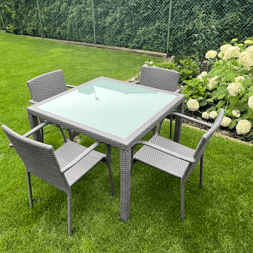 Conjunto de mesa e cadeiras de jardim 4 pessoas Rio Cinzento Conjunto de mesa e cadeiras de jardim 4 pessoas Rio Cinzento