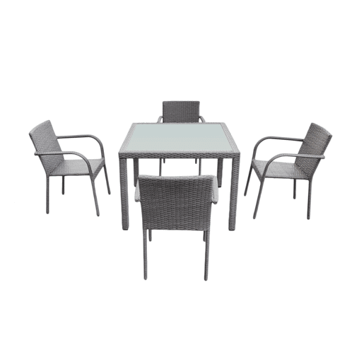 Conjunto de mesa e cadeiras de jardim 4 pessoas Rio Cinzento Conjunto de mesa e cadeiras de jardim 4 pessoas Rio Cinzento